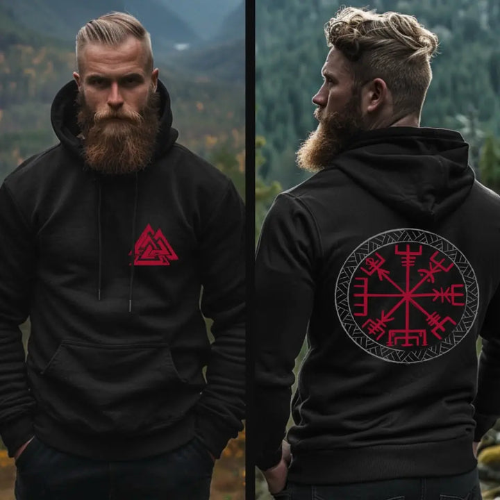 Valknut und Vegvisir Bio Hoodie